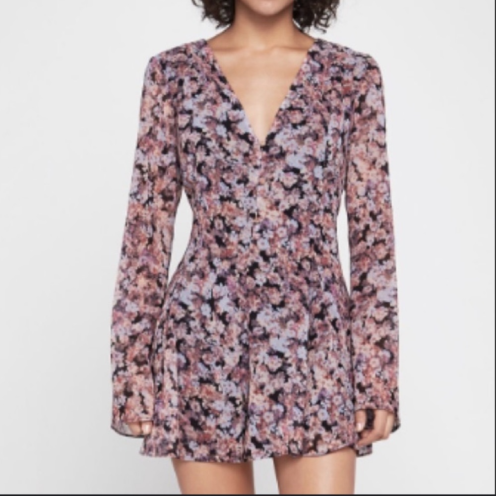 BCBG Flower Power Purple Romper Dress